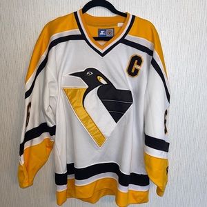 🥅🏒 VINTAGE 90s STARTER PITTSBURGH PENGUINS JERSEY, MARIO LEMIEUX 66